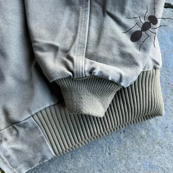 Vintage y2k gray/beige carhartt hooded work wear jacket